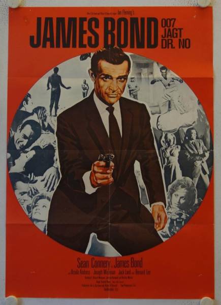 James Bond 007 jagt Dr. No originales deutsches Filmplakat (R70s)